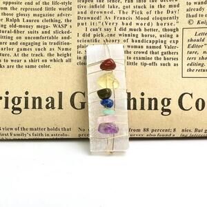 New 1pc Natural Selenite Stick Wire Wrapped 7 Chakra Crystal Chip Healing